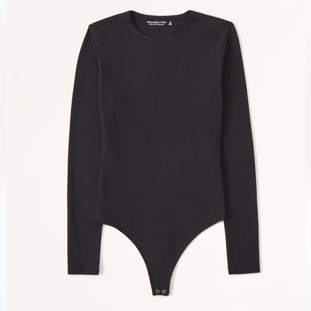 Long-Sleeve Cotton-Blend Seamless Fabric Crew Bodysuit